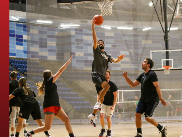 Kids pickup basketball and volleyball on the UWS!